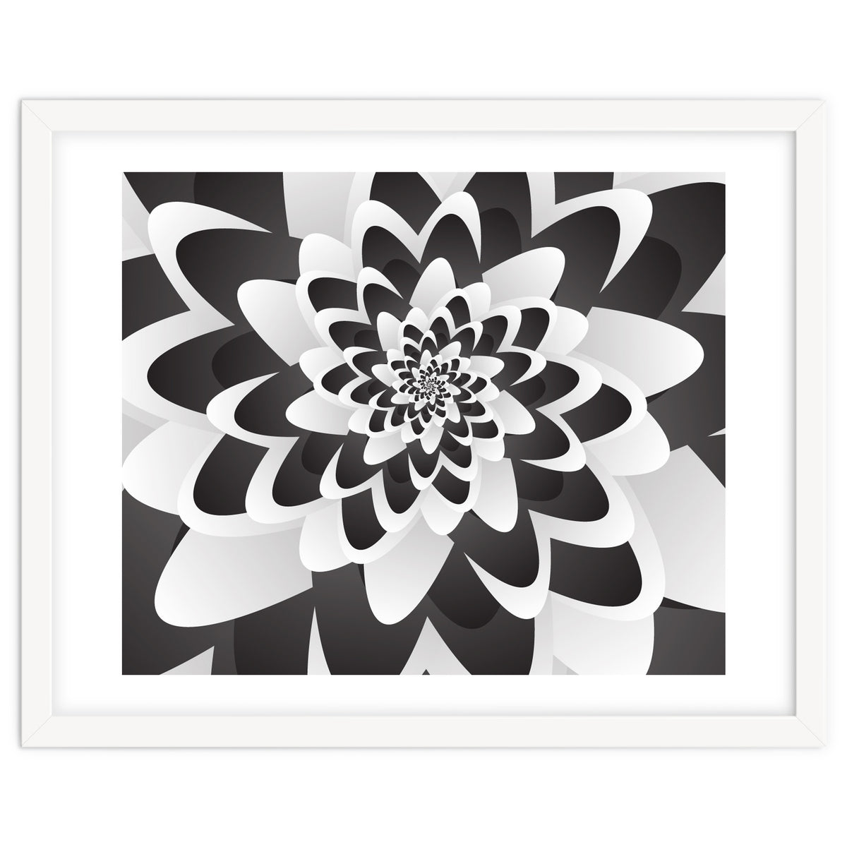 Mono Chrome Flower Spiral