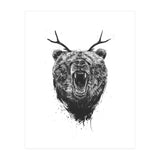 Angry Bear With Antlers (Print Only) thumbnail