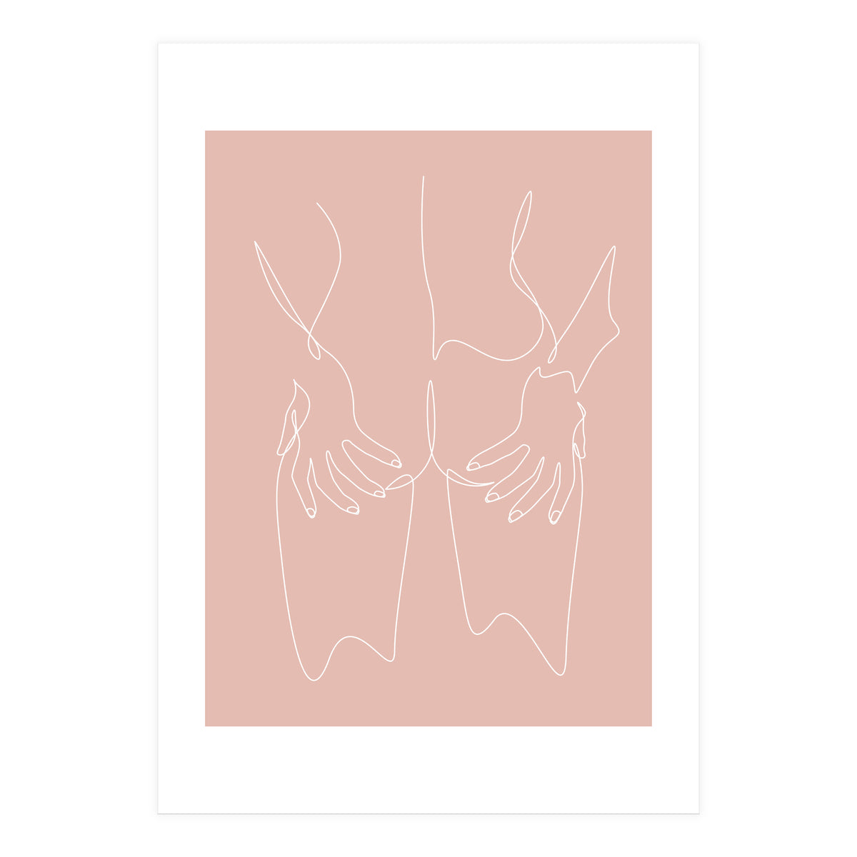 hot girl nude line pink (Print Only)