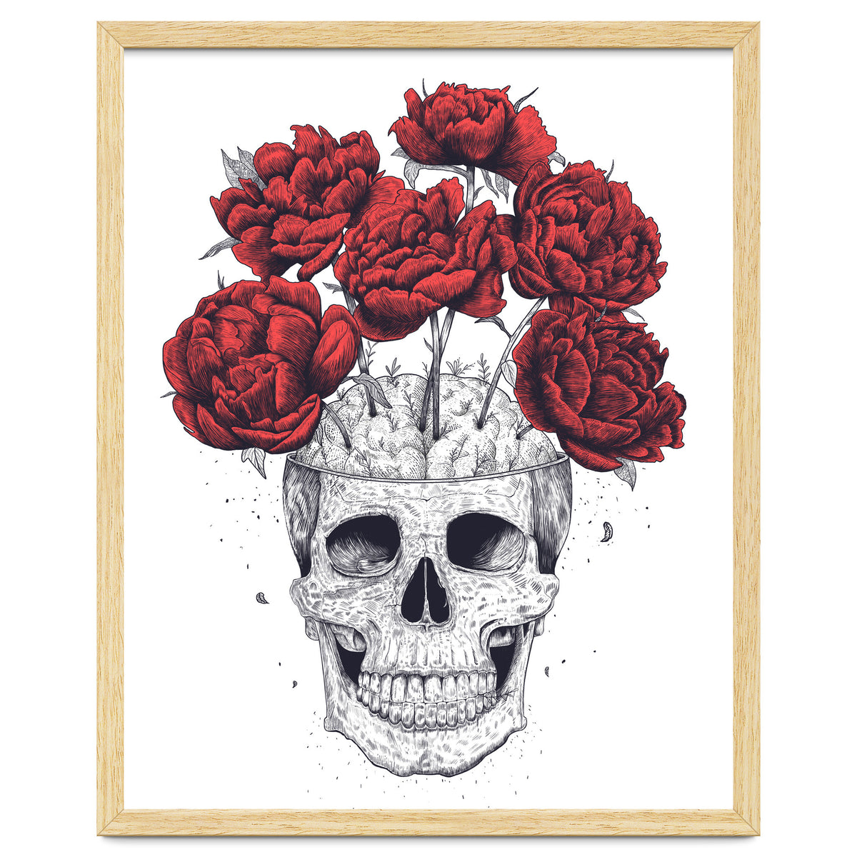 Skull With Peonies