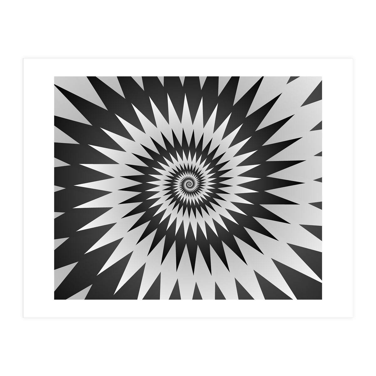 Black & White Abstract Spiral  (Print Only)