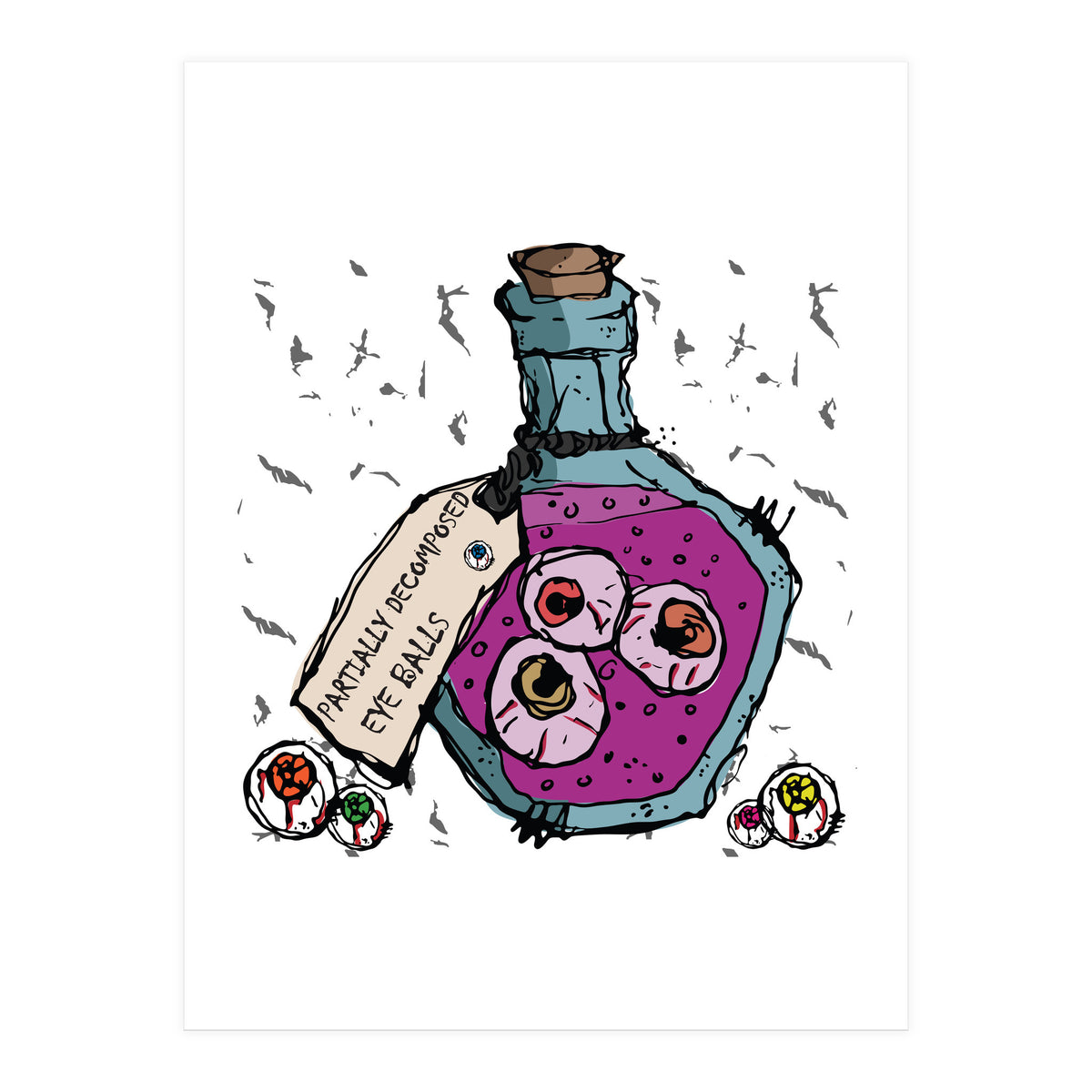 Decomposed eyes in a bottle (Print Only)