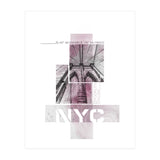 NYC Brooklyn Bridge Details | pink marble (Print Only) thumbnail