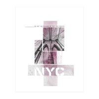 NYC Brooklyn Bridge Details | pink marble (Print Only)