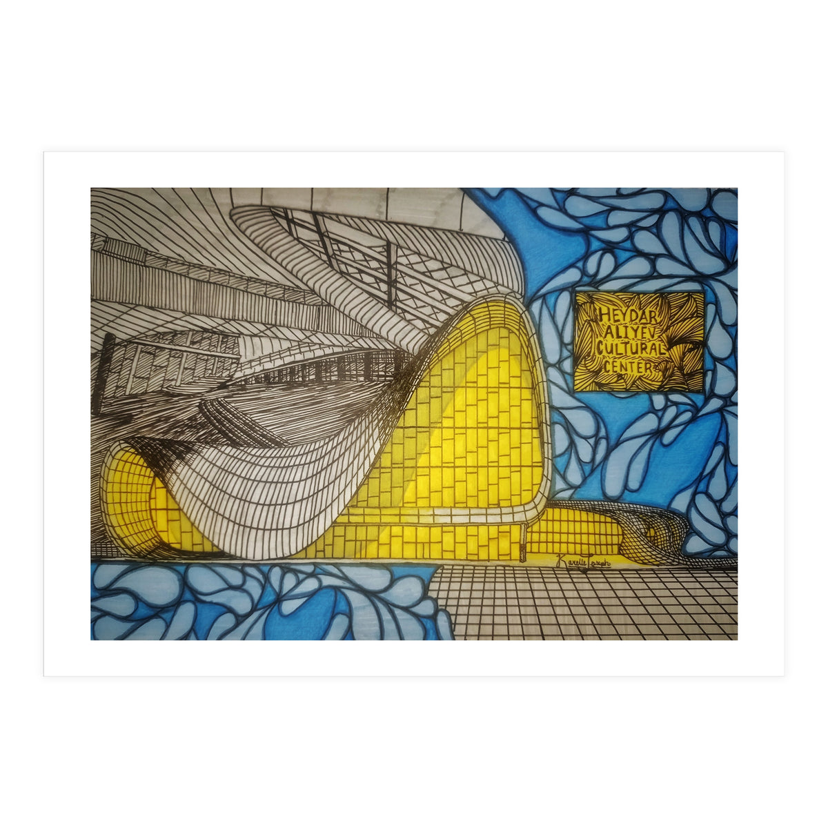 Heydar Aliyev Center Coloured (Print Only)