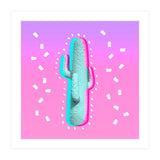 Modern 3 D Color Channel Cactus Photography Pink Purple Gradient 90's Pattern (Print Only) thumbnail