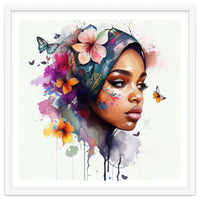 Watercolor Floral Arabian Woman #2