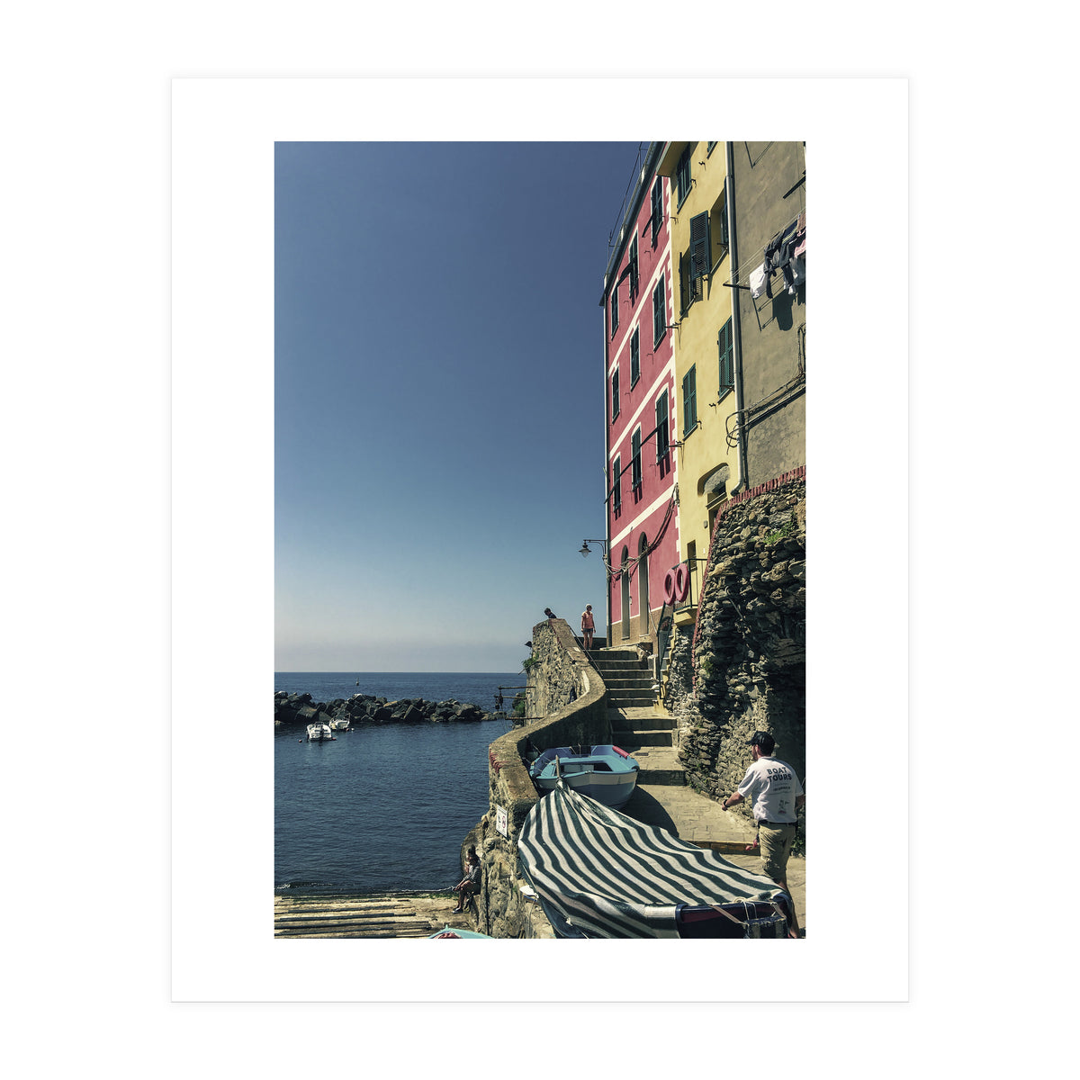 Cinque Terre Houses And Sea (Print Only)