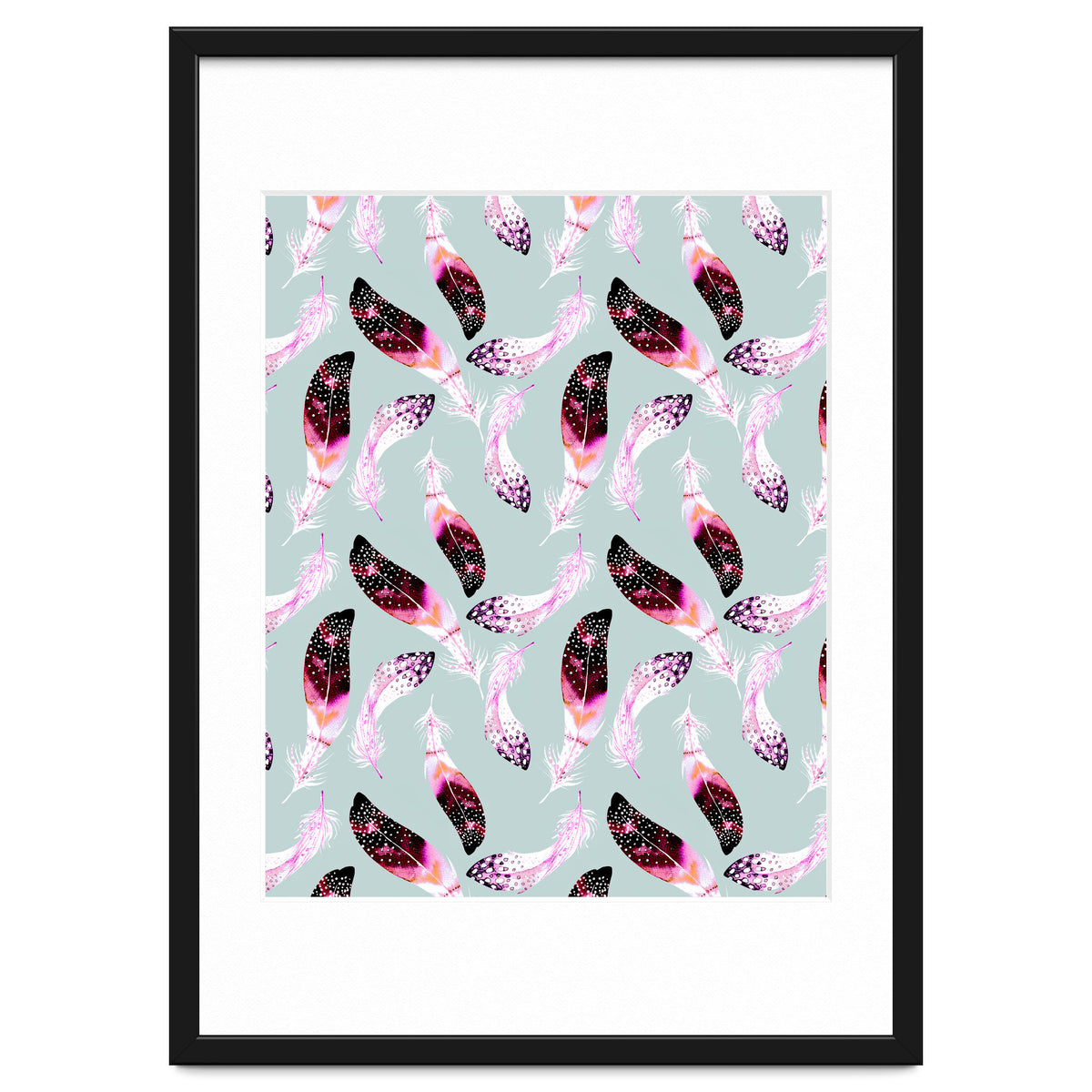 Bohemian pattern of feathers