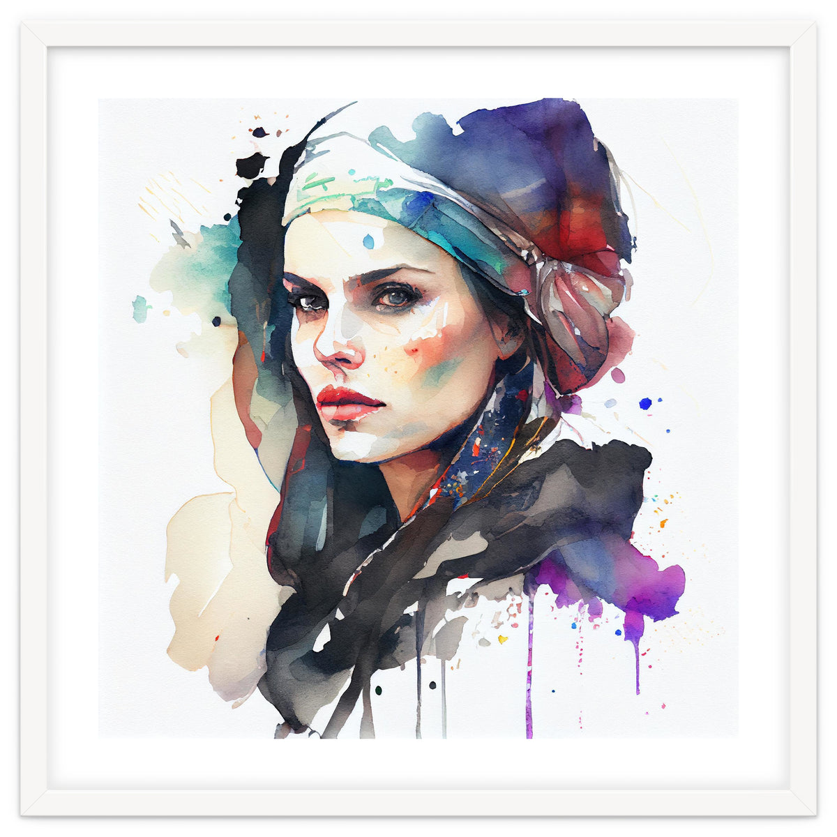 Watercolor Pirate Woman #5