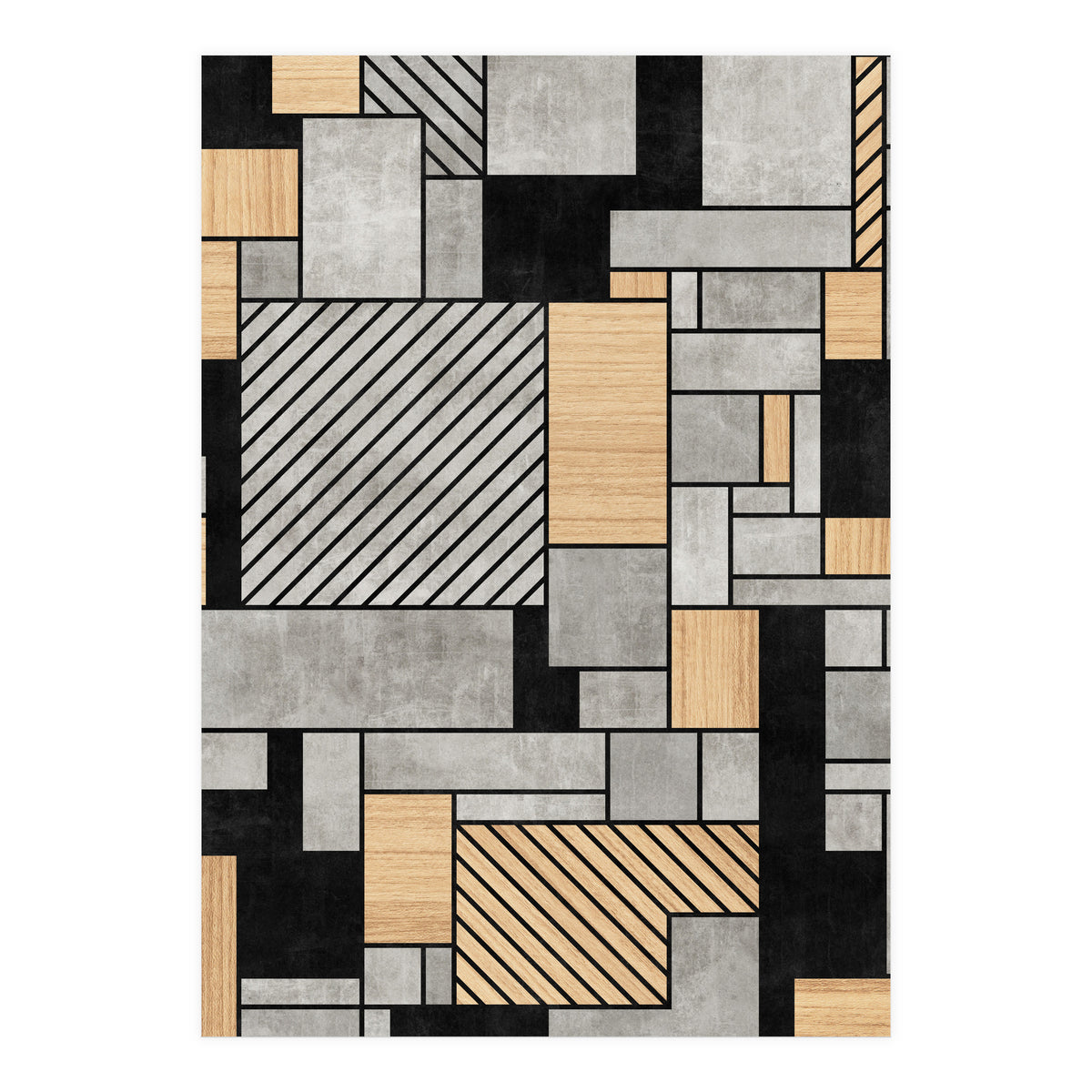 Random Pattern - Concrete and Wood (Print Only)