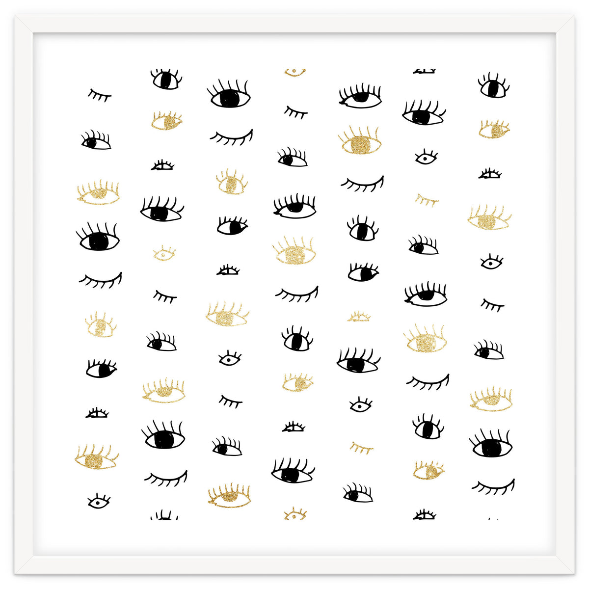 Gold and black eyes and lashes pattern