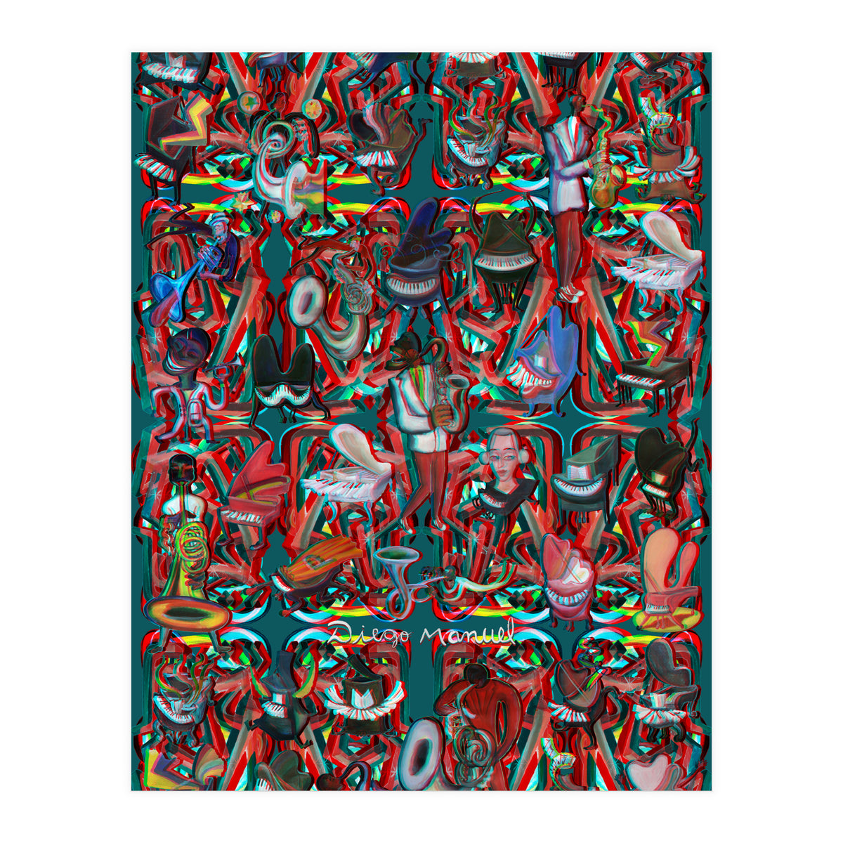 Formas 14 34 3d And Pianos 5 (Print Only)