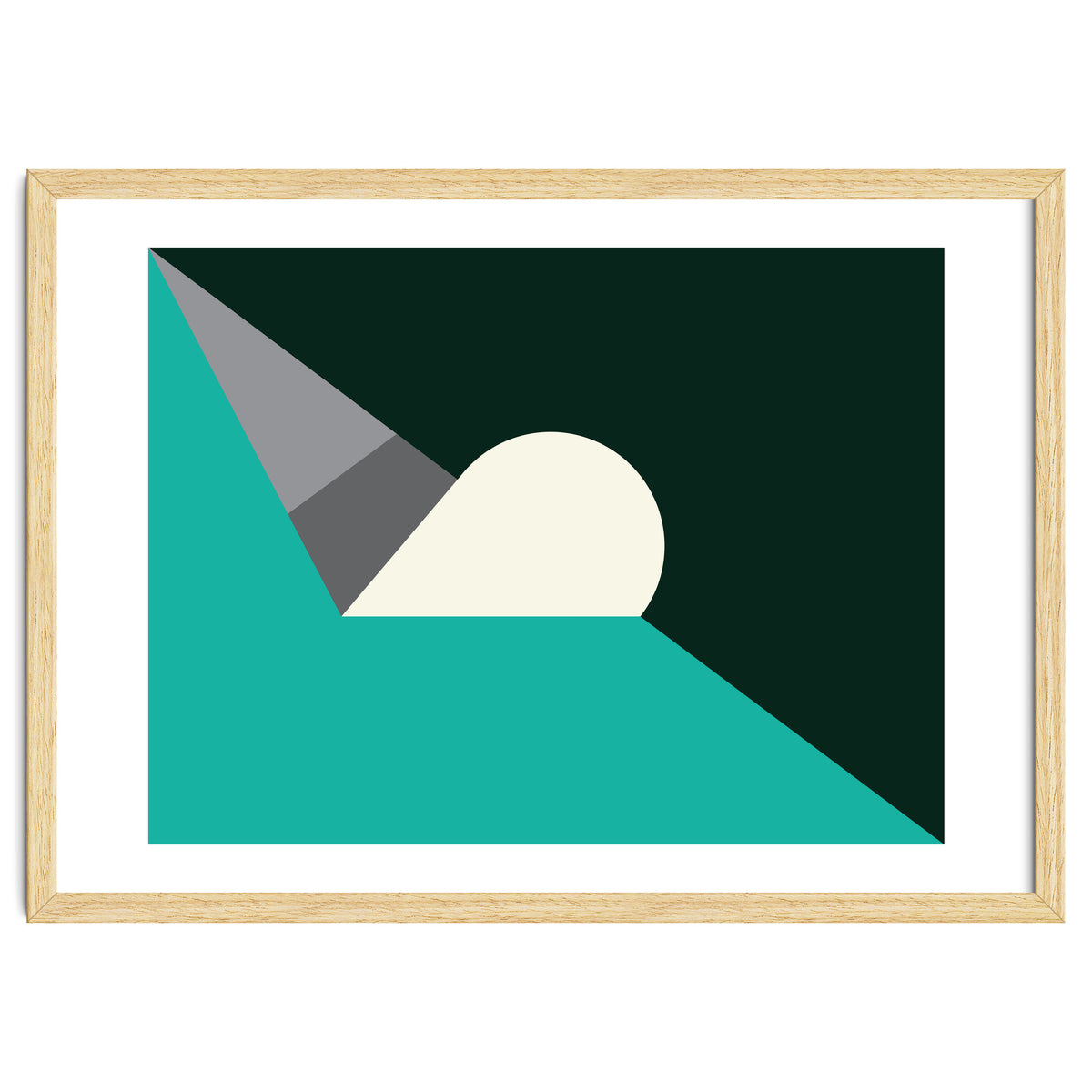 Geometric Shapes No. 56 - teal, grey & black