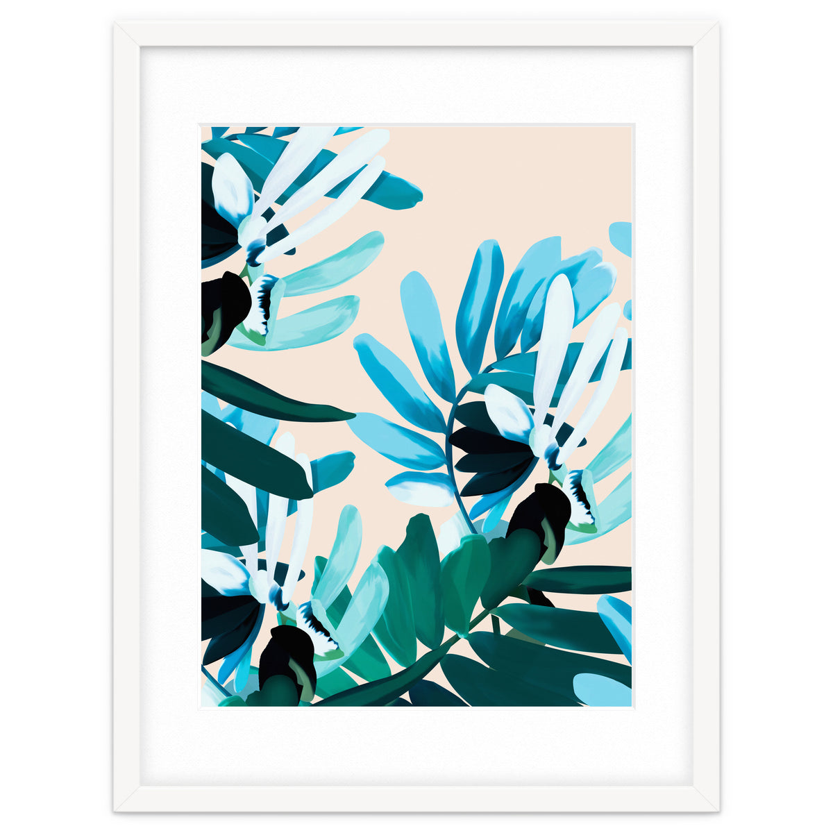 Large bluish botanical leaves