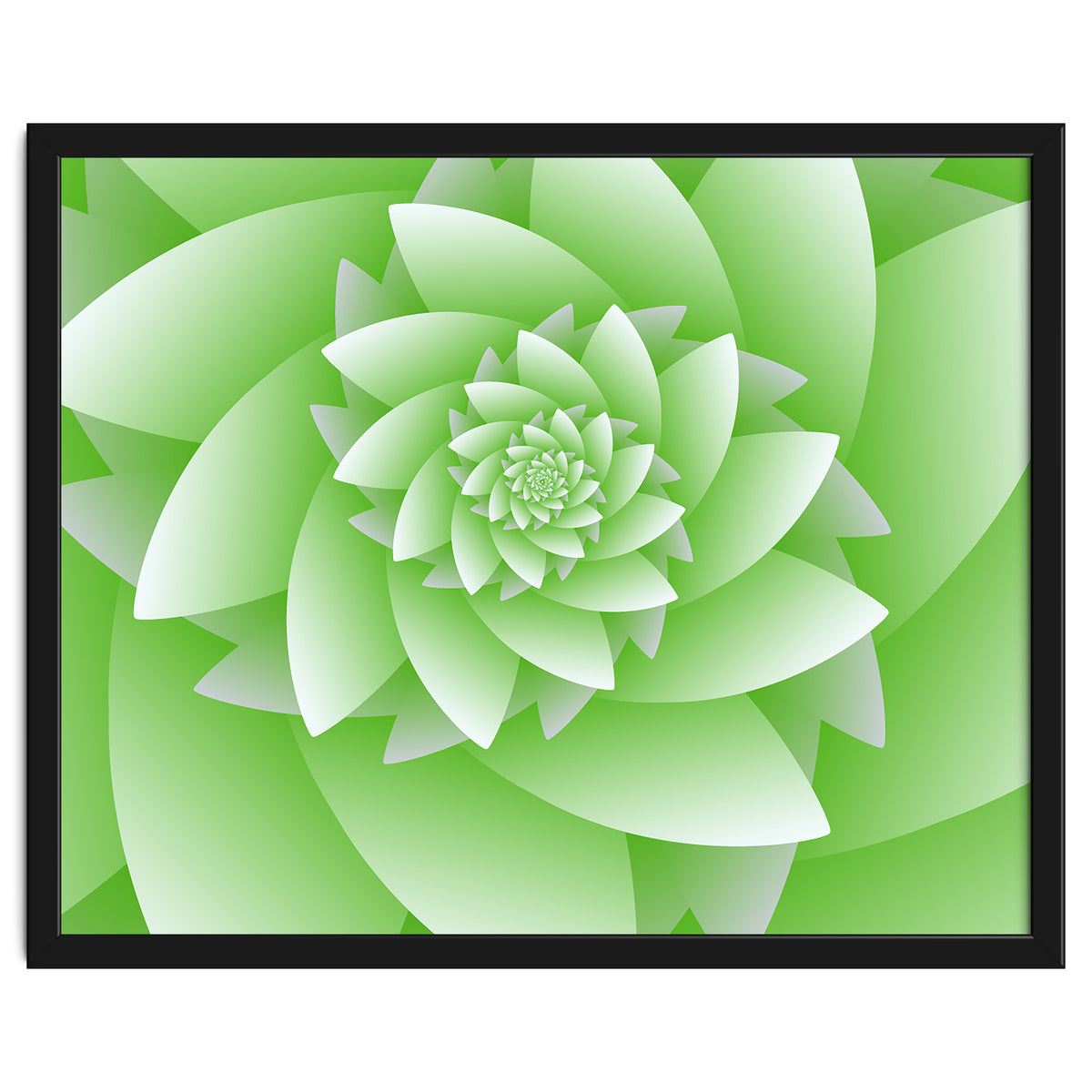 Abstract Green Floral Optical Illusions Art