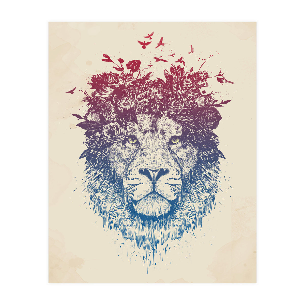 Floral Lion III (Print Only)