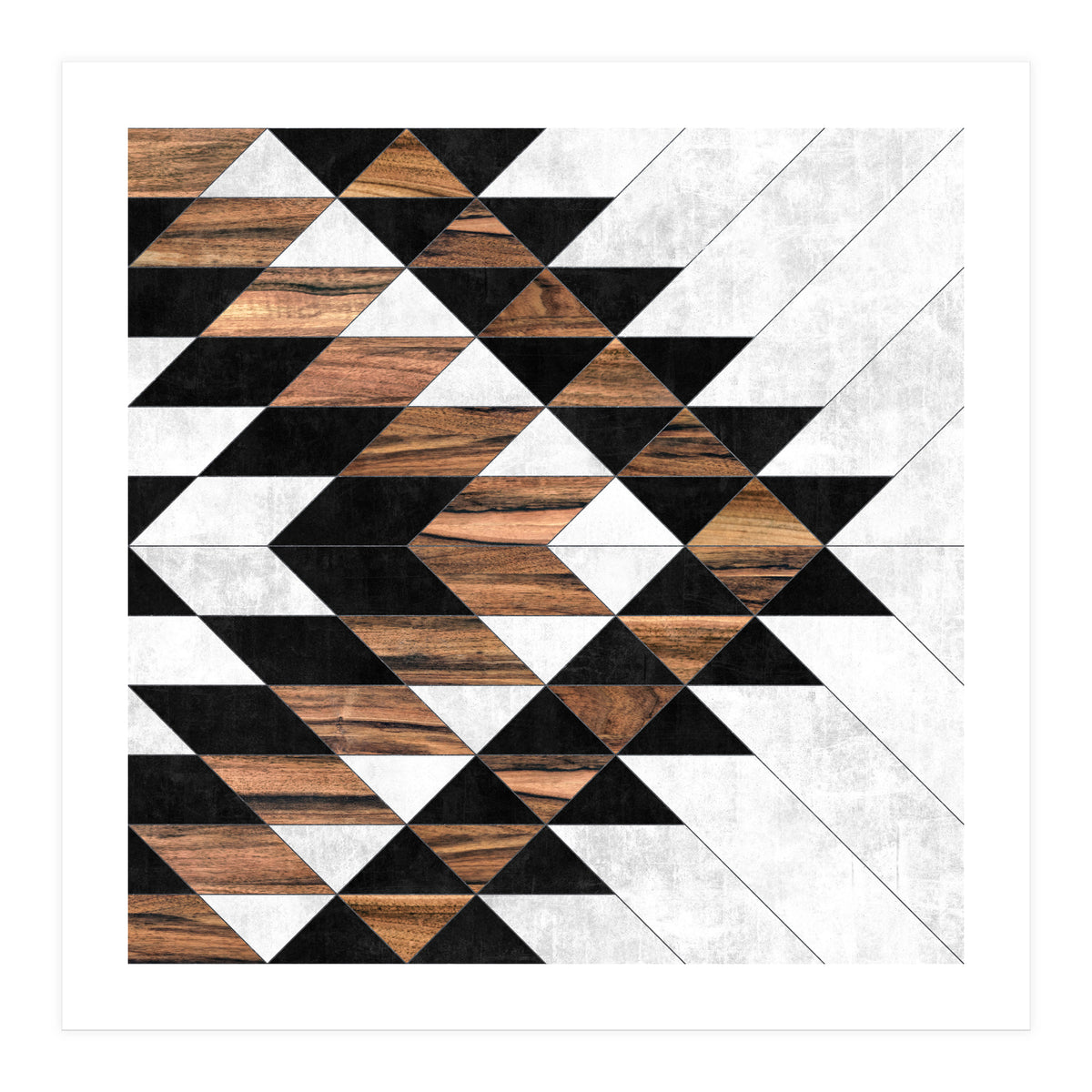 Urban Tribal Pattern No.9 - Concrete and Wood (Print Only)