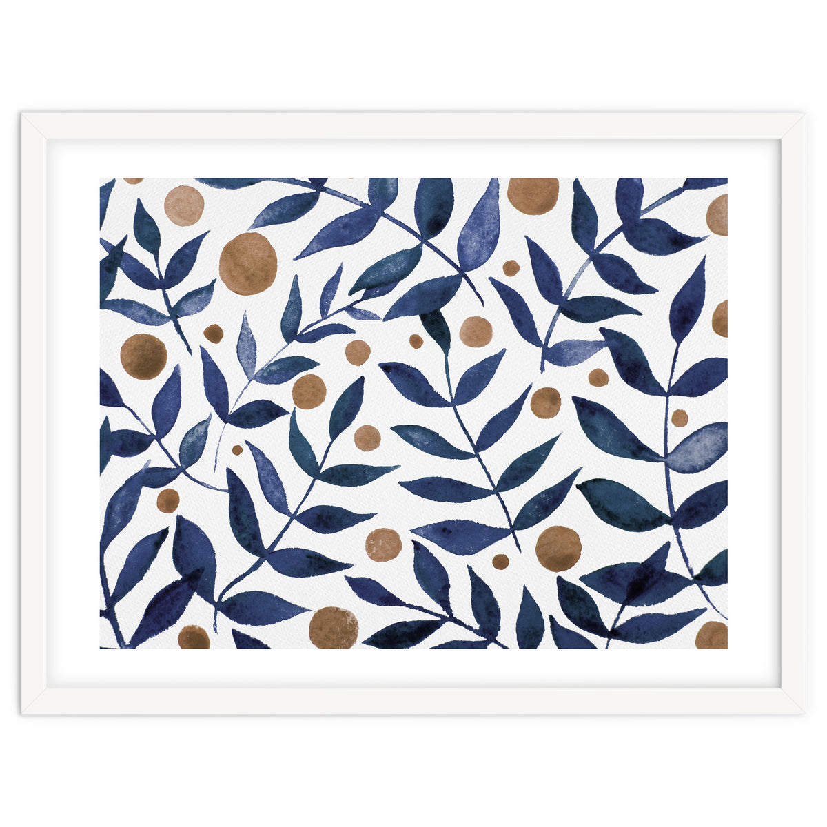 Watercolor Indigo Branches