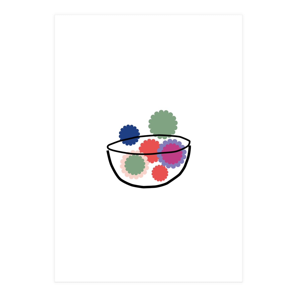 Fruits Or Flowers Rgb White (Print Only)