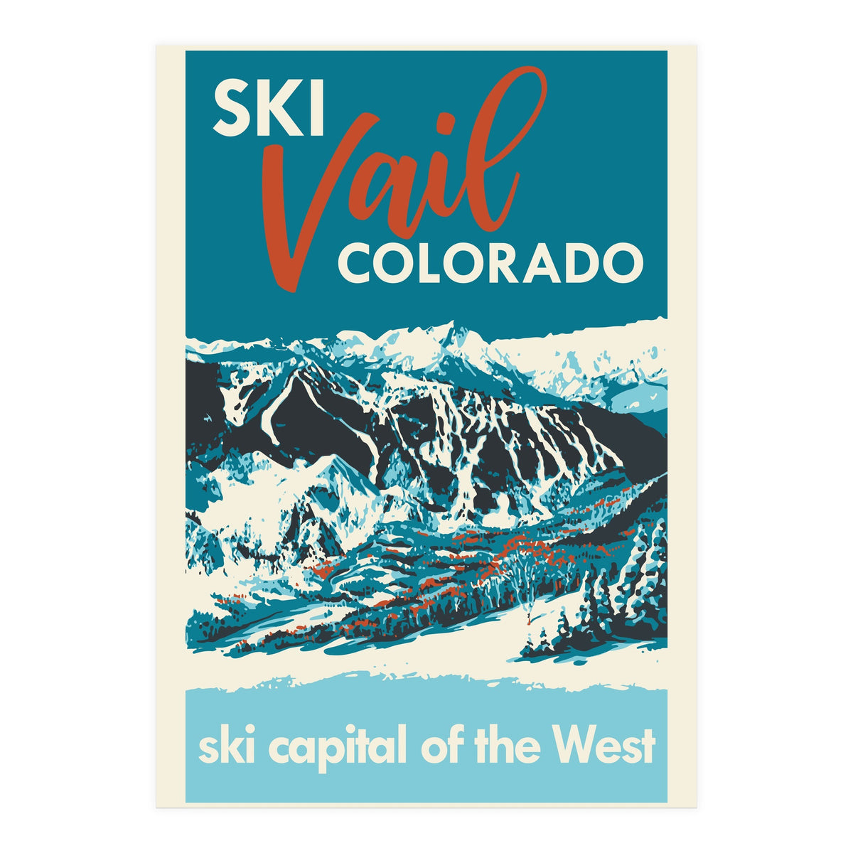 Vintage Vail ski poster (Print Only)