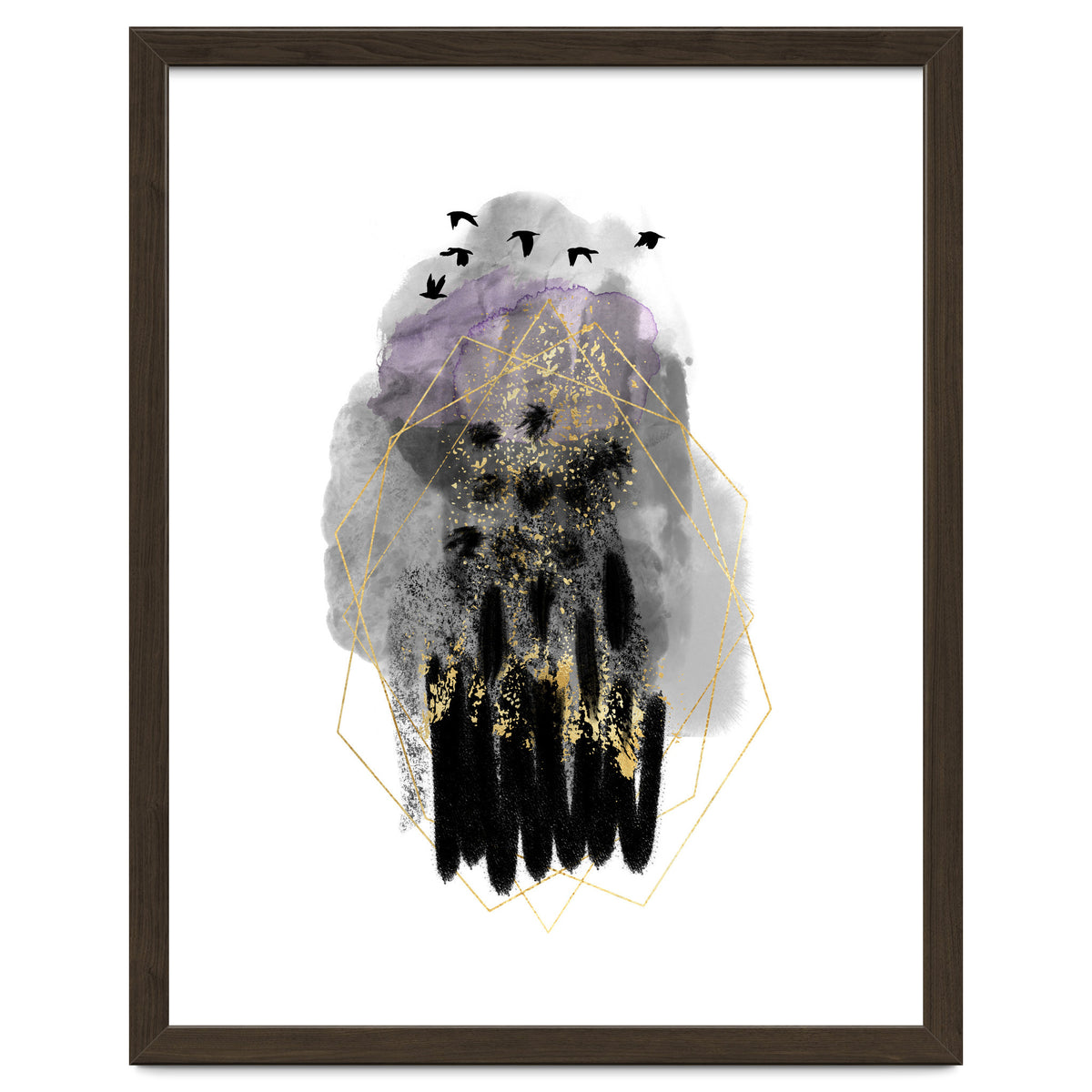 Abstract watercolour calm before the storm