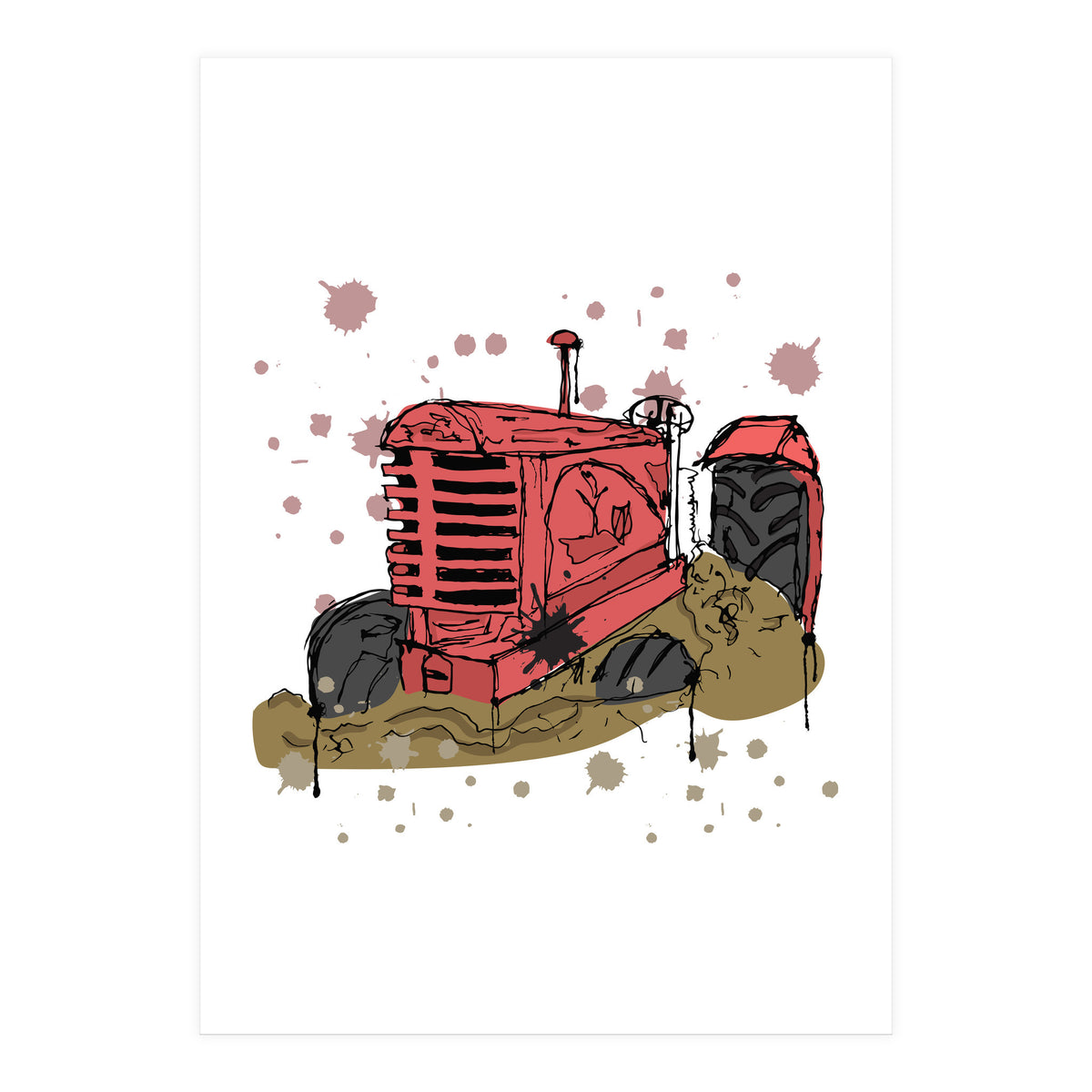 Abandoned tractor sketch (Print Only)
