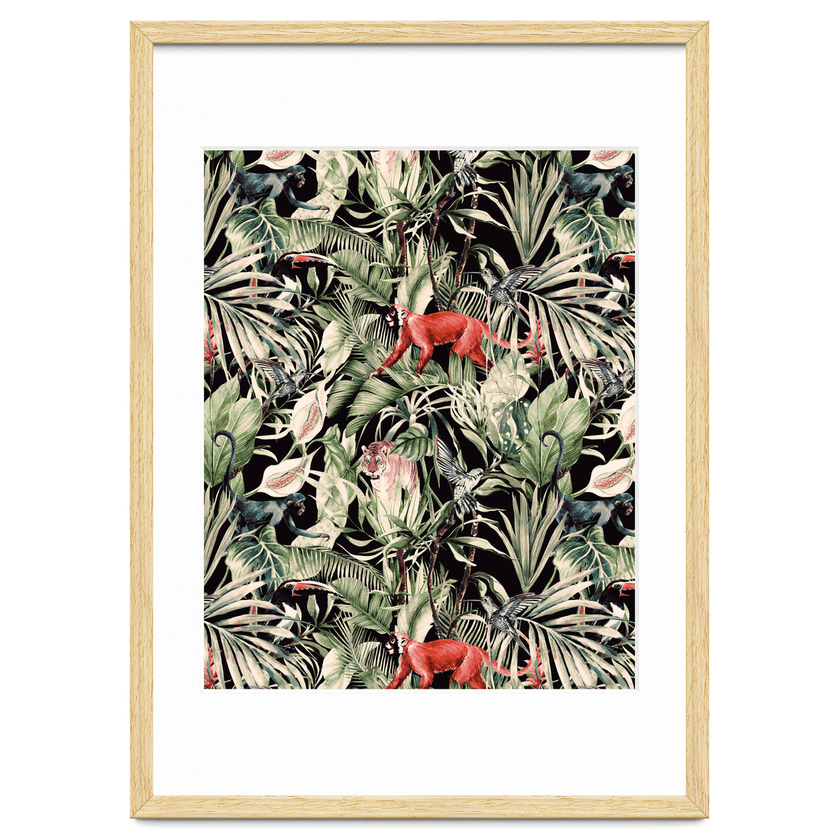 Animals In The Dark Of The Jungle