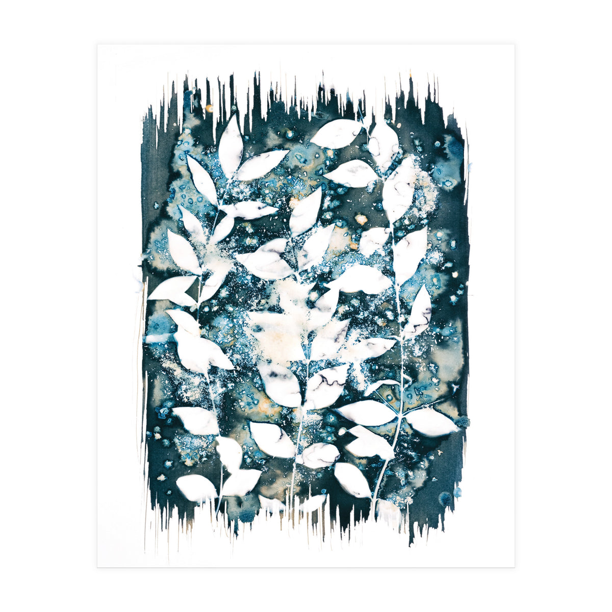 Indigo Blue Botanical Leaves No. 5 (Print Only)