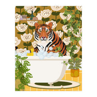 Tiger in Retro Bathroom (Print Only)