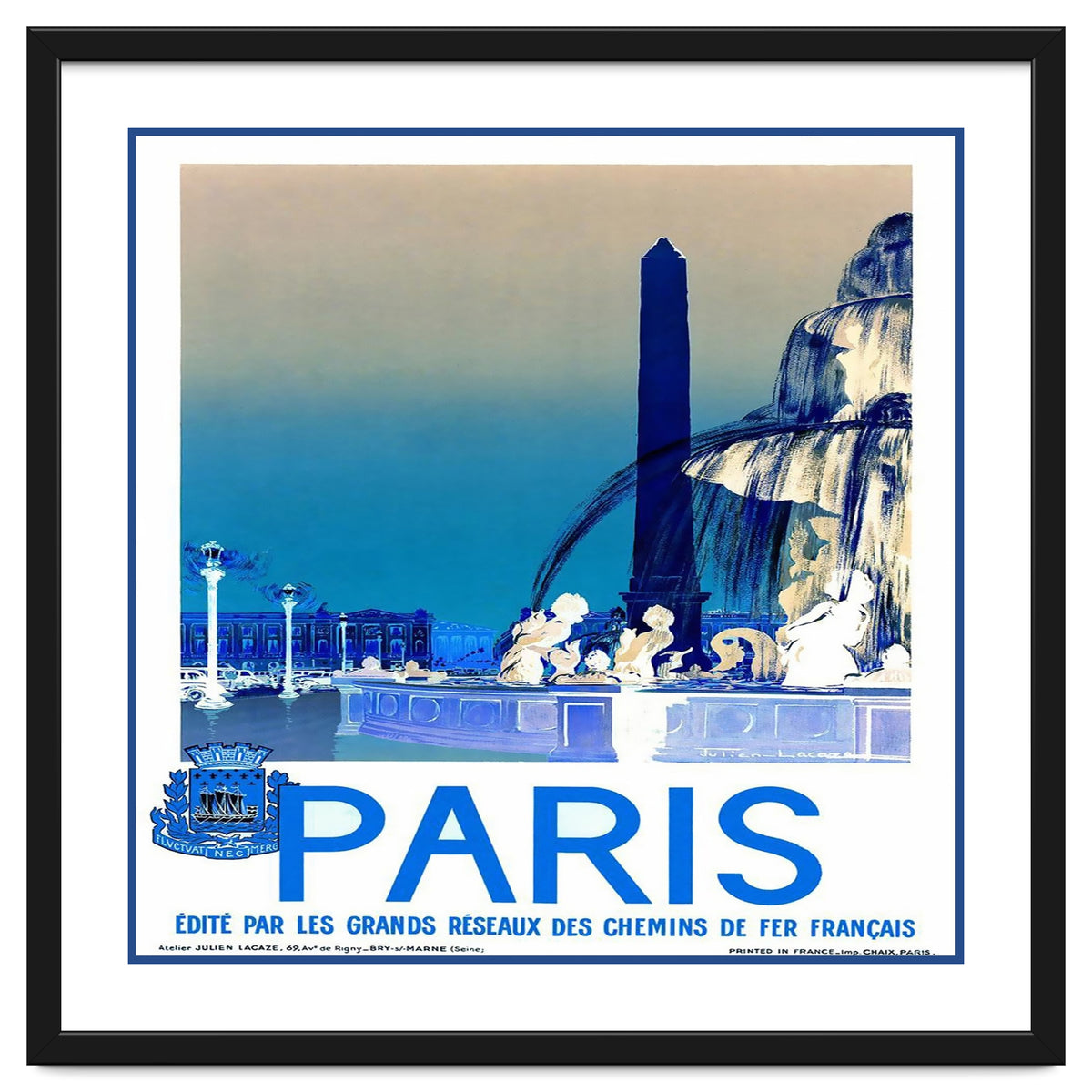 Travel Poster Paris Vintage