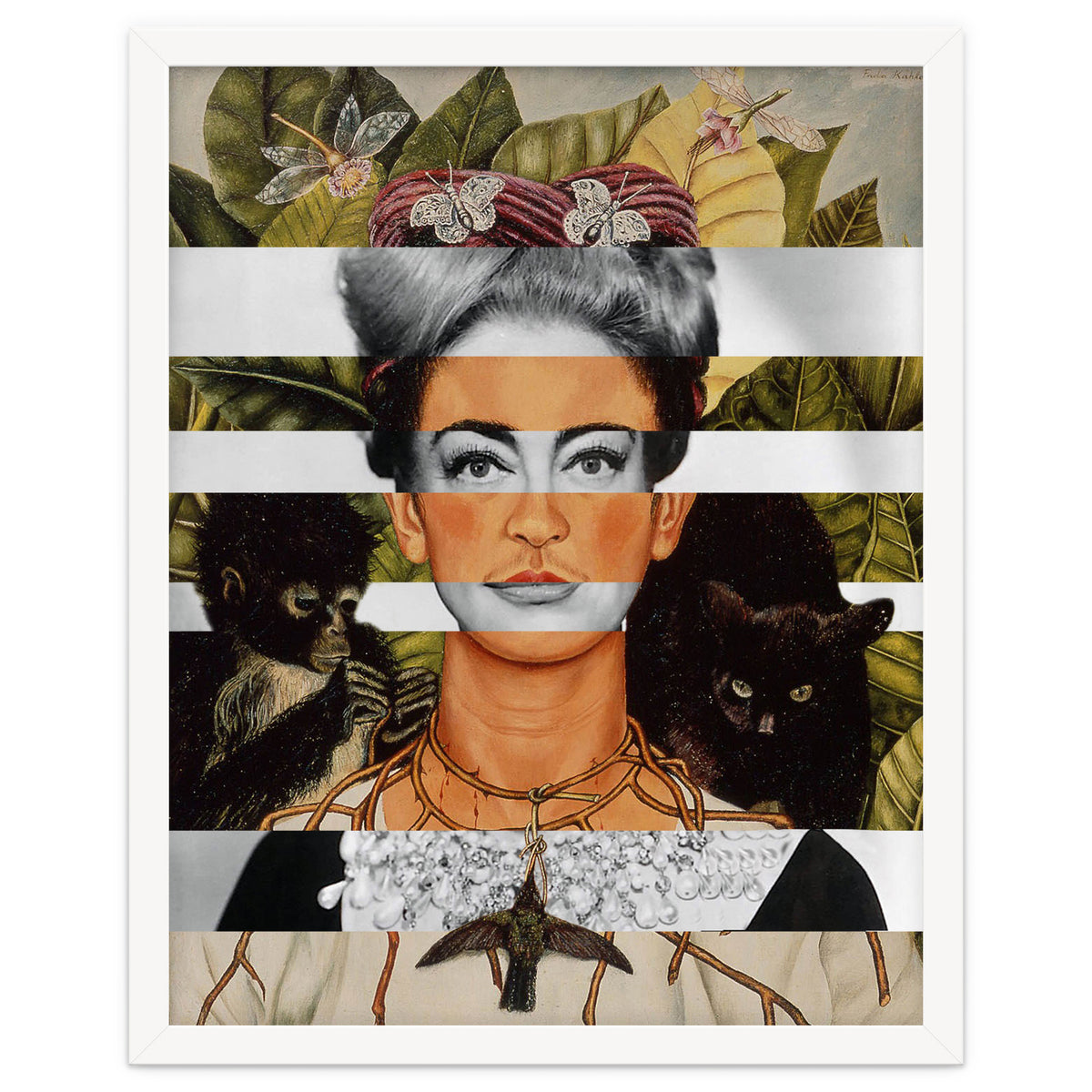 Frida Kahlo "Self Portrait with Thorn Necklace and Hummingbird" & Joan Crawford
