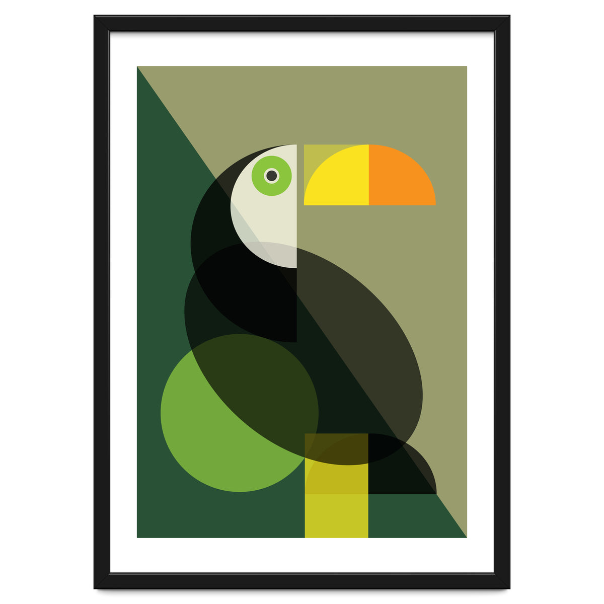 Mid Century Geometric Toucan