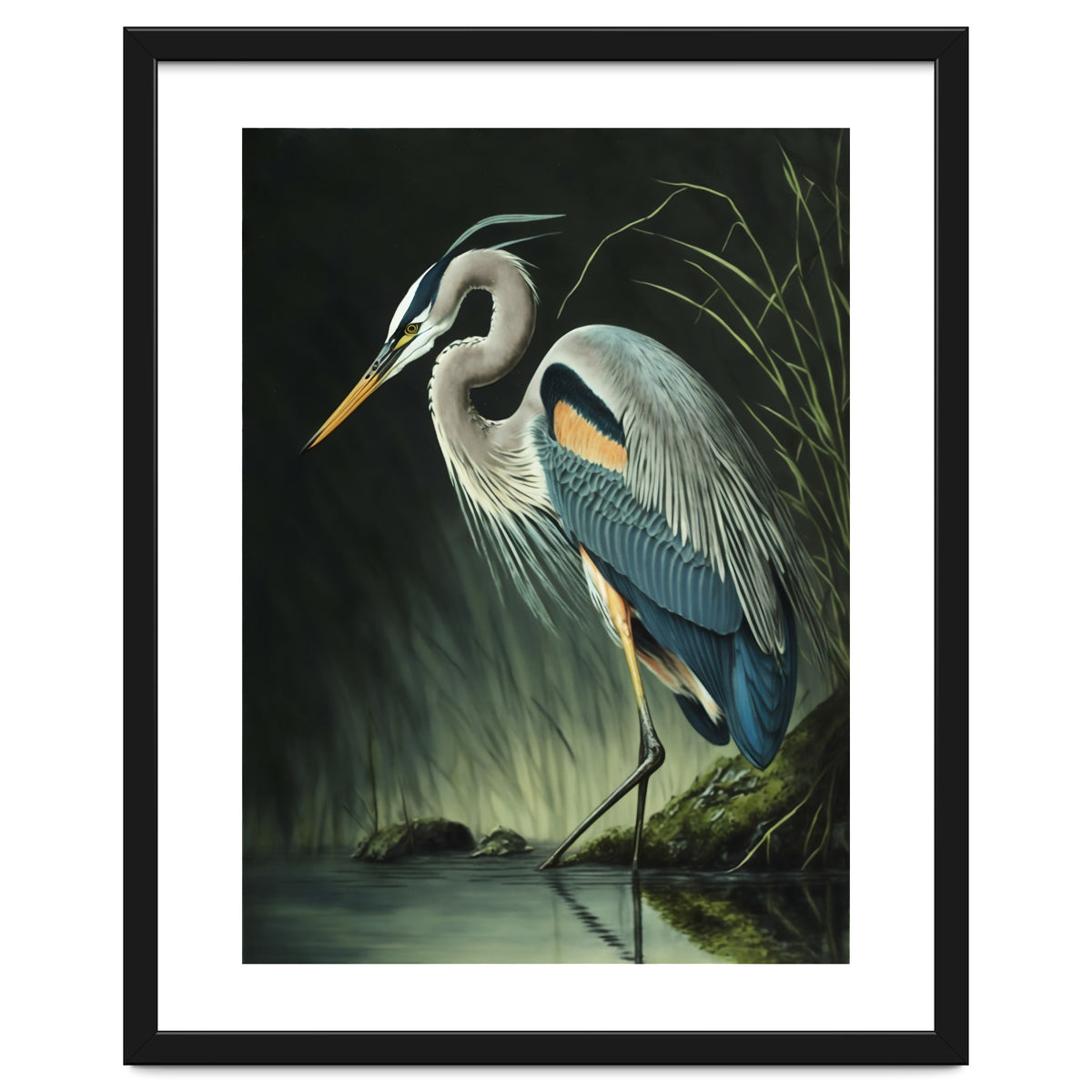 Heron Oil Painting