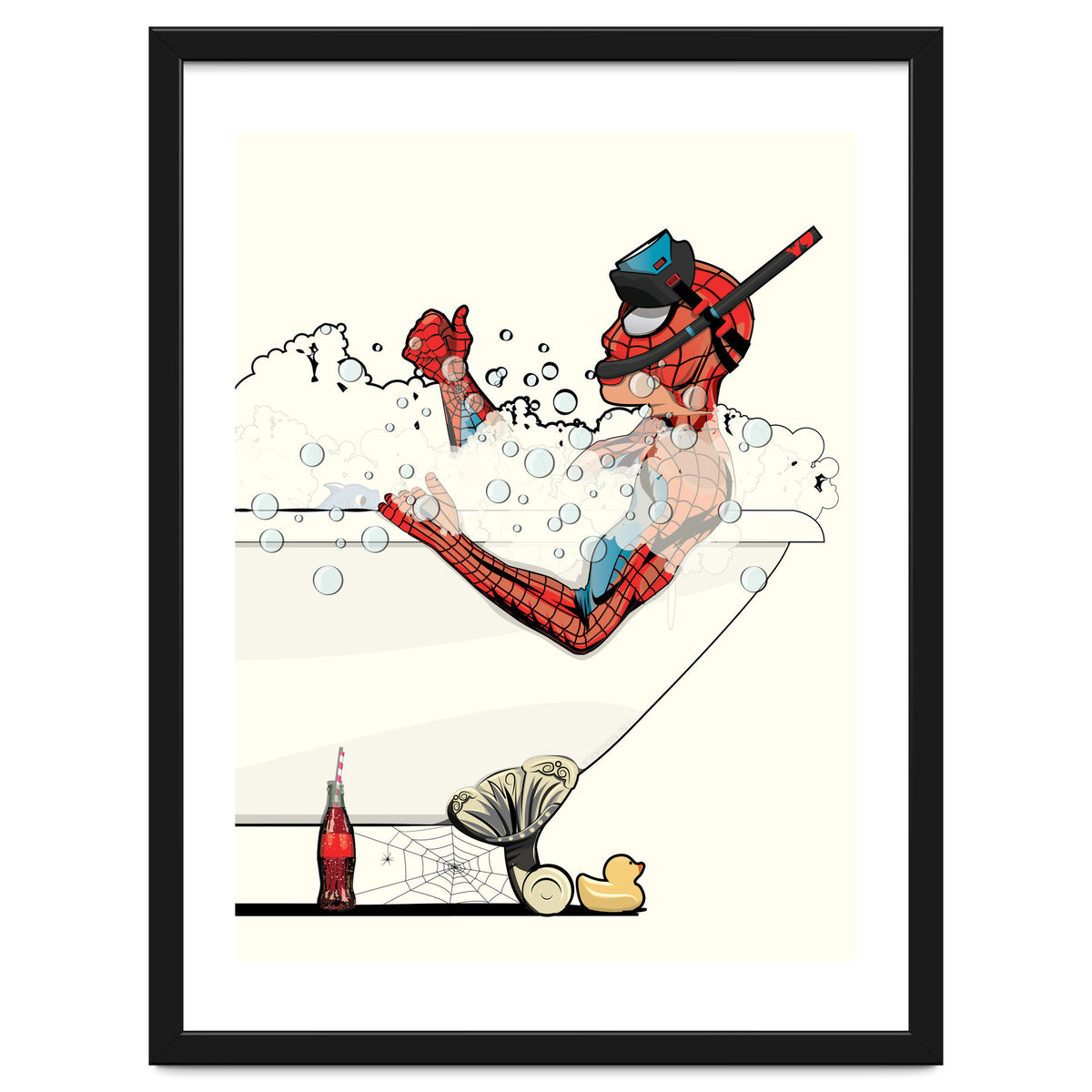 Spiderman in the Bath, funny Bathroom Humour