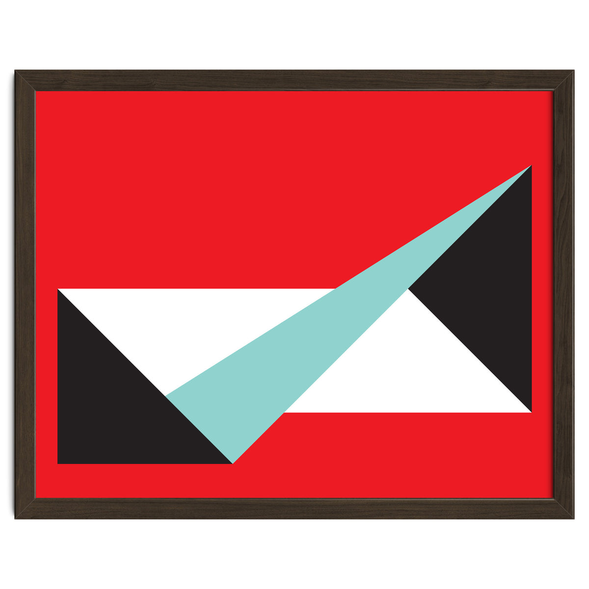 Geometric Shapes No. 49 -  teal, black & red