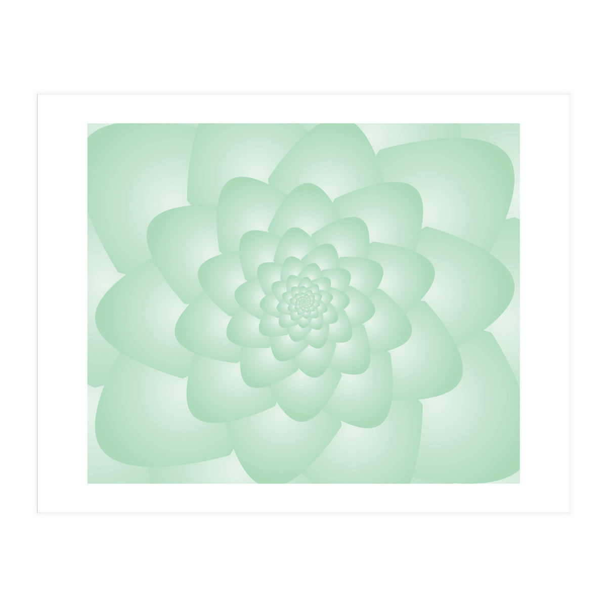 Pastel Colors Flower Pattern Set Green (Print Only)