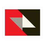 Geometric  Shapes No. 63 - triangles, red, black, grey (Print Only) thumbnail