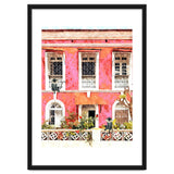 Monkey Business | Watercolor Tropical Goa Architecture Painting | Travel Pastel Pink Blush Building thumbnail