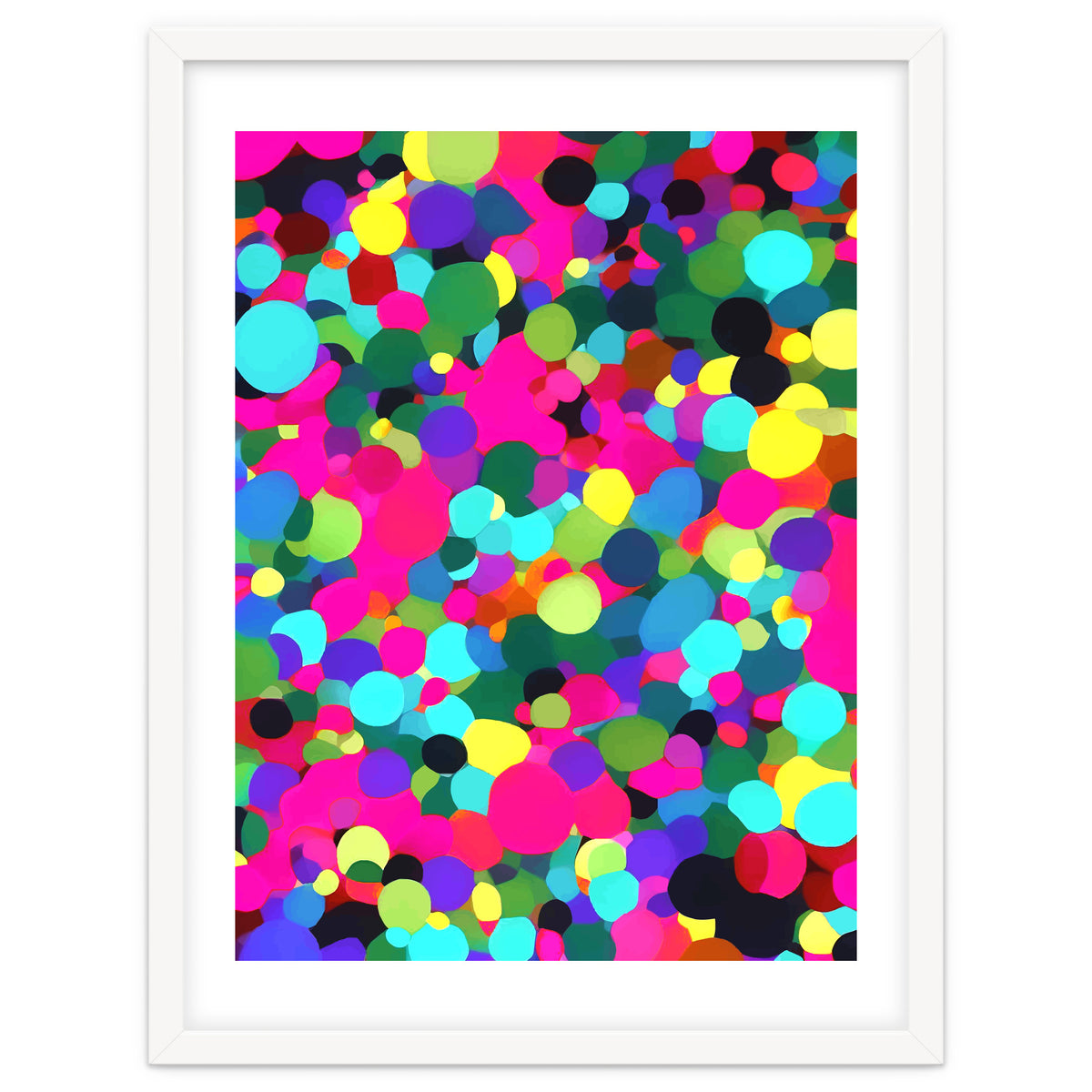 A Mess Of Colors, Eclectic Colorful Water Balloons, Fun Party Confetti Polka Dots Painting