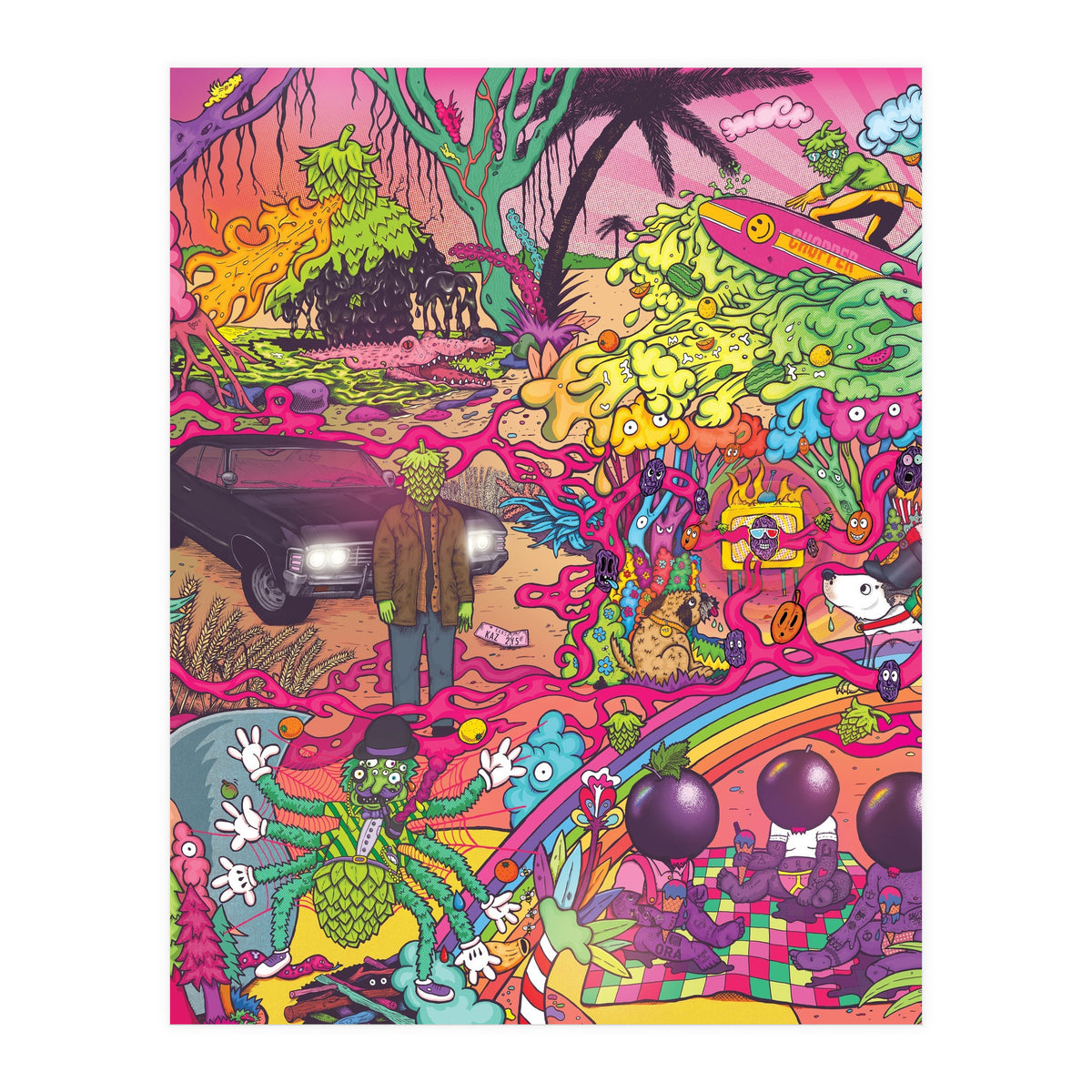 ABBEYDALE BREWERY COLLAB SERIES #2 FULL ILLUSTRATION - THORNBRIDGE, WILDE CHILD, RIDGESIDE, TORRSIDE, BOX SOCIAL, ORA BREWING (Print Only)