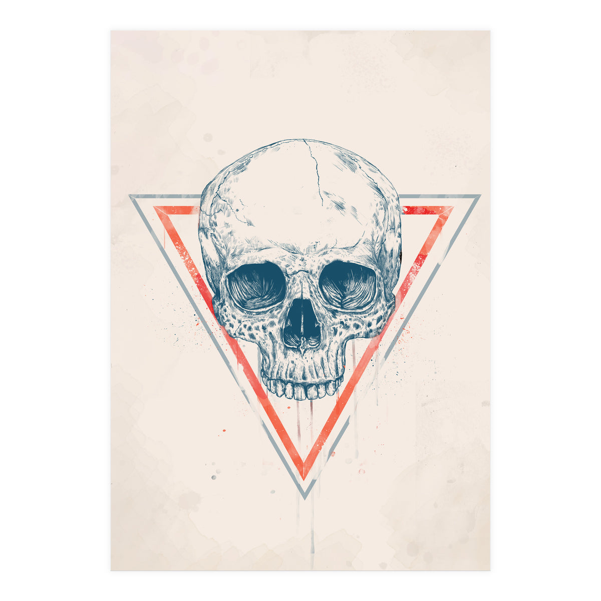 Skull In Triangles Ii (Print Only)