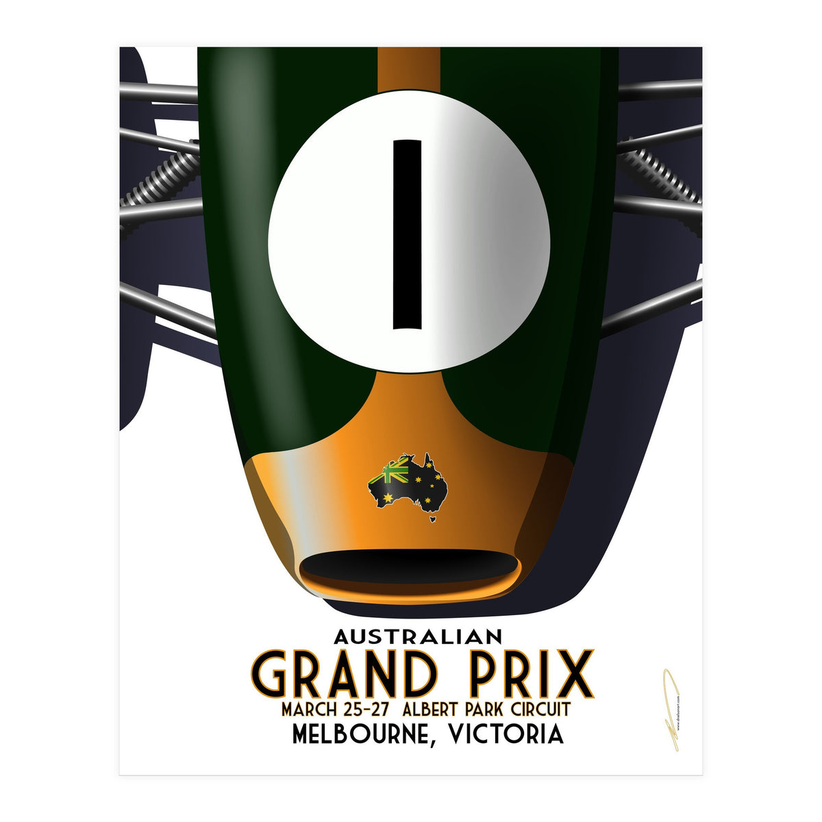 Australian Grand Prix Art Deco poster (Print Only)