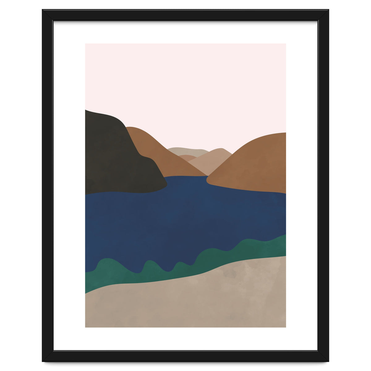 Neutral Mid Century Montains Nordic Print