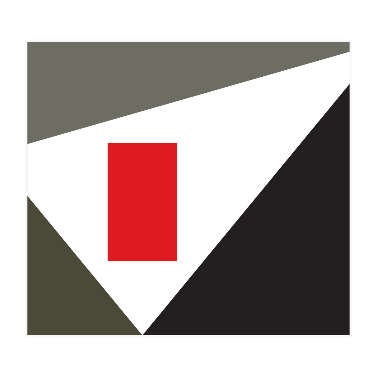 Geometric Shapes No. 86 - grey & red (Print Only)