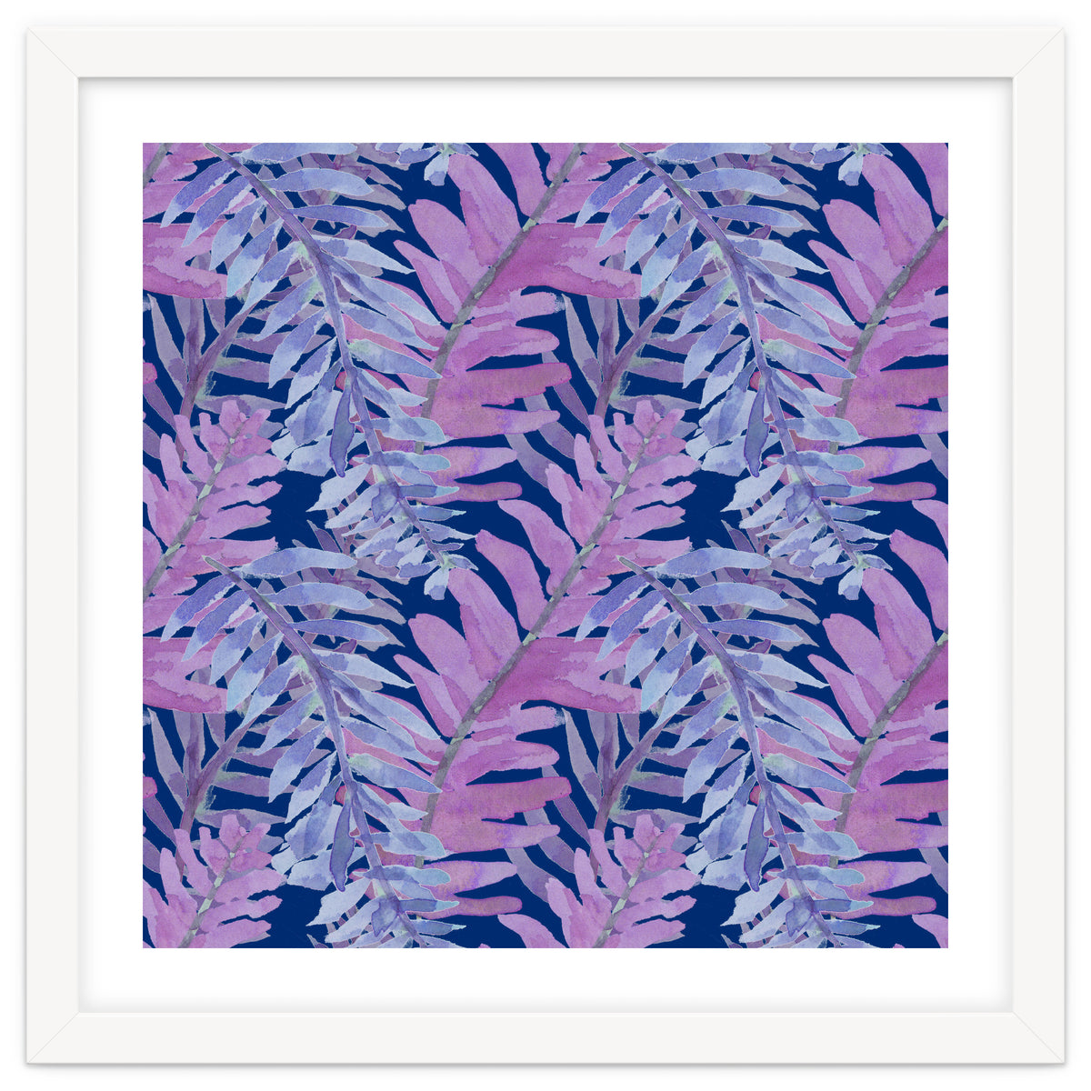 Woodland Ferns in Blue