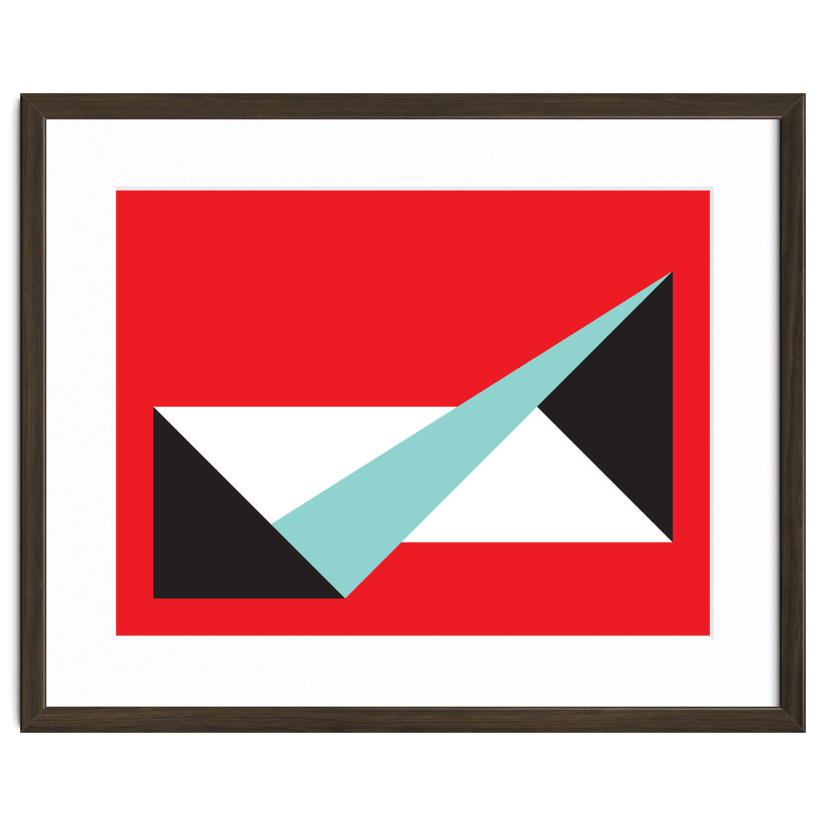 Geometric Shapes No. 49 -  teal, black & red