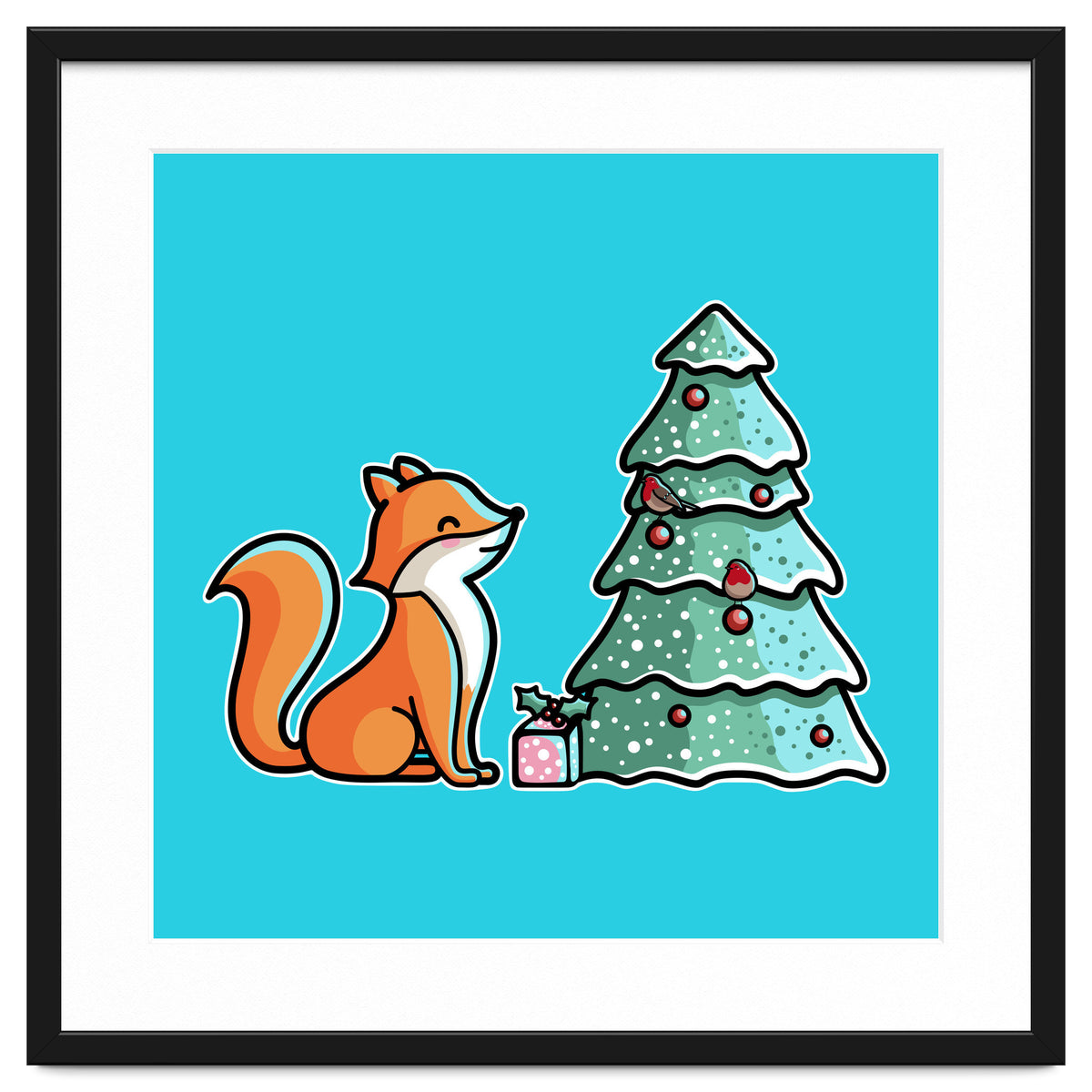 Cute Fox Christmas Tree