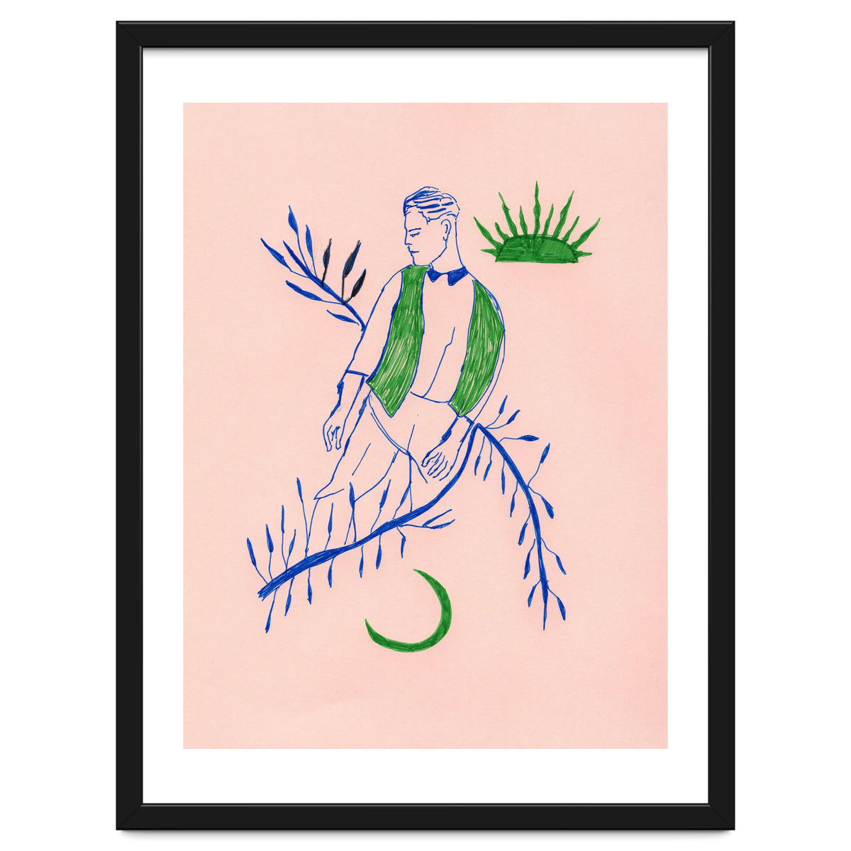 Green boy Midcentury