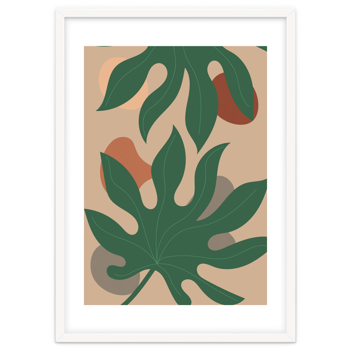 Abstract Boho Botanical Leaves